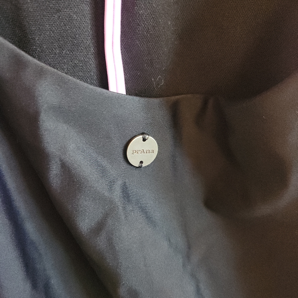 NWOT Prana Colorblock One-Piece Swimsuit Black Gray & Pink Open Low Back Medium - Picture 8 of 10